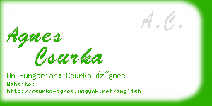 agnes csurka business card